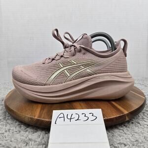 Asics Womens 7.5 Gel-Nimbus 27 Fawn Birch Athletic Gym Trainer Gym Running Shoe